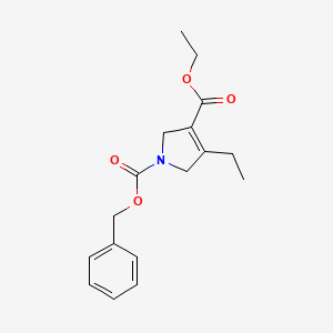 molecular formula C17H21NO4 B12989574 1-Benzyl 3-ethyl 4-ethyl-2,5-dihydro-1H-pyrrole-1,3-dicarboxylate 