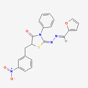 2-((Furan-2-ylmethylene)hydrazono)-5-(3-nitrobenzyl)-3-phenylthiazolidin-4-one