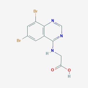 molecular formula C10H7Br2N3O2 B12989597 2-[(6,8-dibromoquinazolin-4-yl)amino]acetic Acid CAS No. 886499-10-1