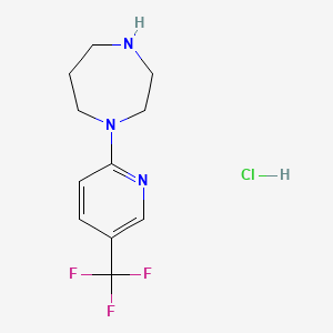 molecular formula C11H15ClF3N3 B12989614 1-(5-(Trifluoromethyl)pyridin-2-yl)-1,4-diazepane hydrochloride 