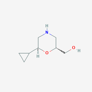 molecular formula C8H15NO2 B12989619 Rel-((2R,6S)-6-cyclopropylmorpholin-2-yl)methanol 