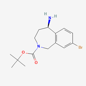 molecular formula C15H21BrN2O2 B12989621 tert-Butyl (R)-5-amino-8-bromo-1,3,4,5-tetrahydro-2H-benzo[c]azepine-2-carboxylate 