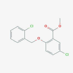 molecular formula C15H12Cl2O3 B12989670 Methyl 5-chloro-2-((2-chlorobenzyl)oxy)benzoate 