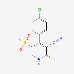 4-(4-Chlorophenyl)-5-(methylsulfonyl)-2-thioxo-1,2-dihydropyridine-3-carbonitrile