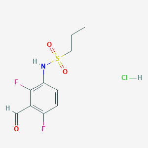 molecular formula C10H12ClF2NO3S B12989771 N-(2,4-Difluoro-3-formylphenyl)propane-1-sulfonamide hydrochloride 