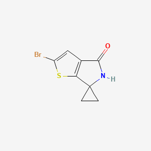 molecular formula C8H6BrNOS B12989801 2'-Bromospiro[cyclopropane-1,6'-thieno[2,3-c]pyrrol]-4'(5'H)-one 