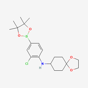 N-(2-chloro-4-(4,4,5,5-tetramethyl-1,3,2-dioxaborolan-2-yl)phenyl)-1,4-dioxaspiro[4.5]decan-8-amine