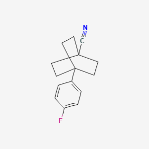 molecular formula C15H16FN B12989895 4-(4-Fluorophenyl)bicyclo[2.2.2]octane-1-carbonitrile CAS No. 61541-38-6