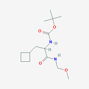 molecular formula C14H26N2O4 B12989918 tert-Butyl (3-cyclobutyl-1-((methoxymethyl)amino)-1-oxopropan-2-yl)carbamate 