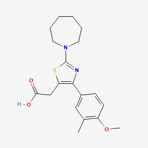 2-(2-(Azepan-1-yl)-4-(4-methoxy-3-methylphenyl)thiazol-5-yl)acetic acid