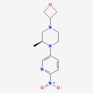 molecular formula C13H18N4O3 B12989944 (S)-2-Methyl-1-(6-nitropyridin-3-yl)-4-(oxetan-3-yl)piperazine CAS No. 1895867-67-0