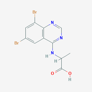 molecular formula C11H9Br2N3O2 B12989949 2-((6,8-Dibromoquinazolin-4-yl)amino)propanoic acid 