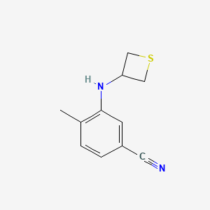 molecular formula C11H12N2S B12989981 4-Methyl-3-(thietan-3-ylamino)benzonitrile 