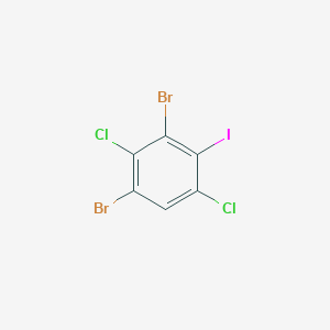 molecular formula C6HBr2Cl2I B12990064 1,3-Dibromo-2,5-dichloro-4-iodobenzene 