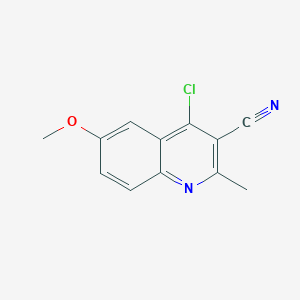 molecular formula C12H9ClN2O B12990072 4-Chloro-6-methoxy-2-methylquinoline-3-carbonitrile 