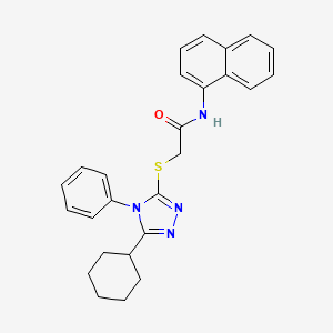 2-((5-Cyclohexyl-4-phenyl-4H-1,2,4-triazol-3-yl)thio)-N-(naphthalen-1-yl)acetamide