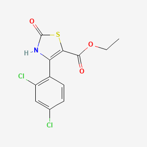 molecular formula C12H9Cl2NO3S B12990120 Ethyl 4-(2,4-dichlorophenyl)-2-oxo-2,3-dihydrothiazole-5-carboxylate CAS No. 886497-52-5