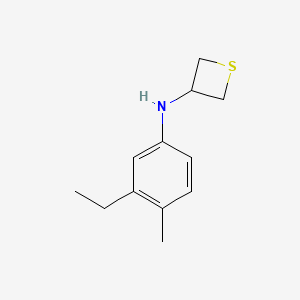 molecular formula C12H17NS B12990141 N-(3-Ethyl-4-methylphenyl)thietan-3-amine 