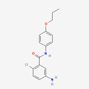 molecular formula C16H17ClN2O2 B12990191 5-amino-2-chloro-N-(4-propoxyphenyl)benzamide 