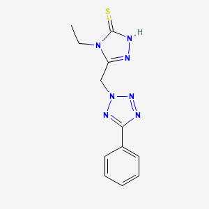 molecular formula C12H13N7S B1299020 4-乙基-5-(5-苯基-四唑-2-基甲基)-4H-[1,2,4]三唑-3-硫醇 CAS No. 436092-66-9