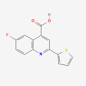 molecular formula C14H8FNO2S B1299022 6-Fluoro-2-thiophen-2-yl-quinoline-4-carboxylic acid CAS No. 33289-53-1