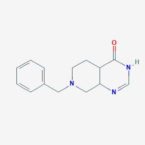 molecular formula C14H17N3O B12990258 7-Benzyl-4a,5,6,7,8,8a-hexahydropyrido[3,4-d]pyrimidin-4-ol 