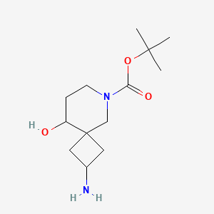 molecular formula C13H24N2O3 B12990262 tert-Butyl 2-amino-9-hydroxy-6-azaspiro[3.5]nonane-6-carboxylate 