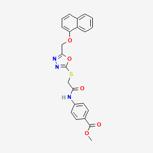 Methyl 4-(2-((5-((naphthalen-1-yloxy)methyl)-1,3,4-oxadiazol-2-yl)thio)acetamido)benzoate