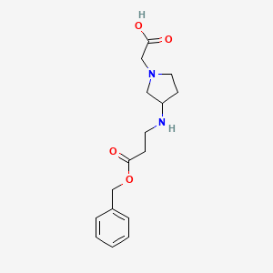 molecular formula C16H22N2O4 B12990281 2-(3-((3-(Benzyloxy)-3-oxopropyl)amino)pyrrolidin-1-yl)aceticacid 