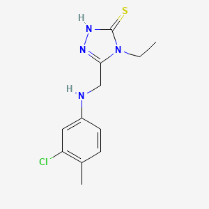 molecular formula C12H15ClN4S B1299032 5-[(3-Chloro-4-methyl-phenylamino)-methyl]-4-ethyl-4H-[1,2,4]triazole-3-thiol CAS No. 333313-76-1