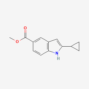 molecular formula C13H13NO2 B12990328 Methyl 2-cyclopropyl-1H-indole-5-carboxylate 