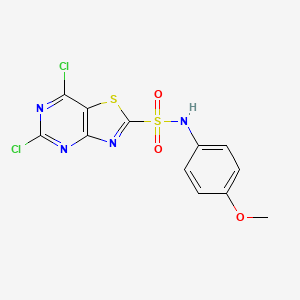 5,7-Dichloro-N-(4-methoxyphenyl)thiazolo[4,5-d]pyrimidine-2-sulfonamide