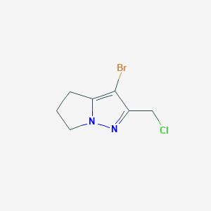 molecular formula C7H8BrClN2 B12990382 3-Bromo-2-(chloromethyl)-5,6-dihydro-4H-pyrrolo[1,2-b]pyrazole 