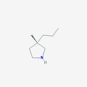 molecular formula C8H17N B12990384 (R)-3-Methyl-3-propylpyrrolidine 