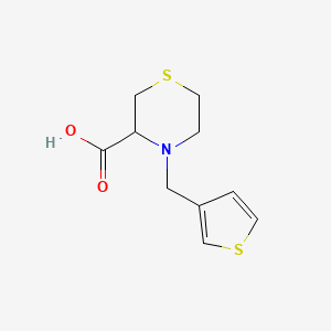 molecular formula C10H13NO2S2 B12990404 4-(Thiophen-3-ylmethyl)thiomorpholine-3-carboxylic acid 