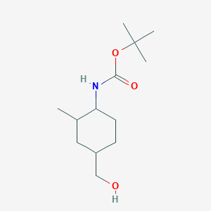 molecular formula C13H25NO3 B12990419 tert-Butyl (4-(hydroxymethyl)-2-methylcyclohexyl)carbamate 