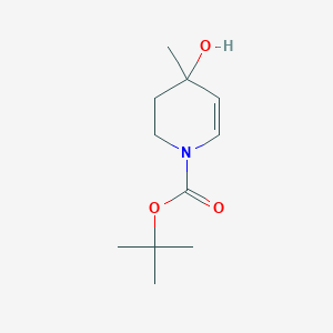 molecular formula C11H19NO3 B12990490 tert-Butyl 4-hydroxy-4-methyl-3,4-dihydropyridine-1(2H)-carboxylate 