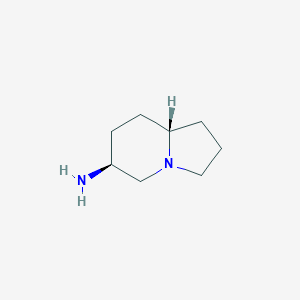 molecular formula C8H16N2 B12990511 (6S,8AS)-octahydroindolizin-6-amine 