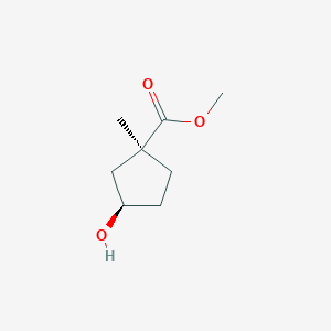 molecular formula C8H14O3 B12990515 Methyl (1S,3R)-3-hydroxy-1-methylcyclopentane-1-carboxylate 