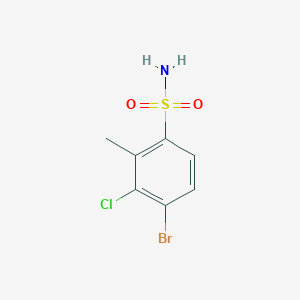 molecular formula C7H7BrClNO2S B12990521 4-Bromo-3-chloro-2-methylbenzenesulfonamide 