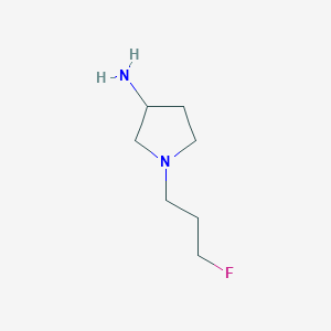 molecular formula C7H15FN2 B12990529 1-(3-Fluoropropyl)pyrrolidin-3-amine 