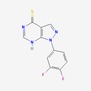 molecular formula C11H6F2N4S B12990547 1-(3,4-Difluorophenyl)-1H-pyrazolo[3,4-d]pyrimidine-4-thiol 