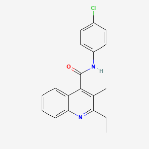 N-(4-chlorophenyl)-2-ethyl-3-methylquinoline-4-carboxamide