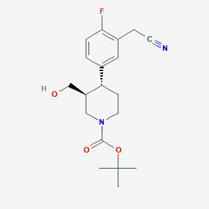 tert-Butyl (3S,4R)-4-(3-(cyanomethyl)-4-fluorophenyl)-3-(hydroxymethyl)piperidine-1-carboxylate