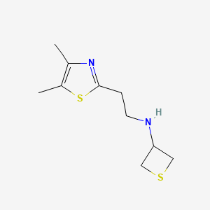 molecular formula C10H16N2S2 B12990612 N-(2-(4,5-Dimethylthiazol-2-yl)ethyl)thietan-3-amine 