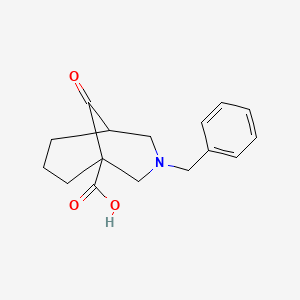 molecular formula C16H19NO3 B12990651 3-Benzyl-9-oxo-3-azabicyclo[3.3.1]nonane-1-carboxylic acid 