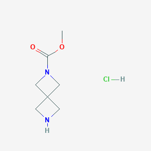 molecular formula C7H13ClN2O2 B12990663 Methyl 2,6-diazaspiro[3.3]heptane-2-carboxylate hydrochloride 