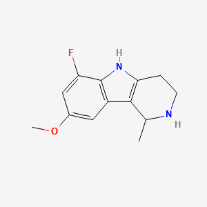 molecular formula C13H15FN2O B12990672 6-Fluoro-8-methoxy-1-methyl-2,3,4,5-tetrahydro-1H-pyrido[4,3-b]indole 