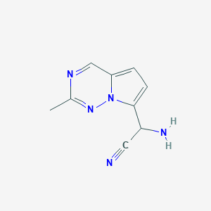 molecular formula C9H9N5 B12990711 2-Amino-2-(2-methylpyrrolo[2,1-f][1,2,4]triazin-7-yl)acetonitrile 