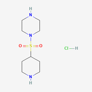 molecular formula C9H20ClN3O2S B12990721 1-(Piperidin-4-ylsulfonyl)piperazinehydrochloride 